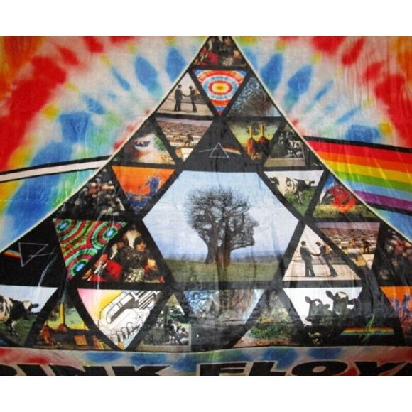 New Tie Dye Prism Pink Floyd Plush Throw Gift Blanket Hi Def Photos Syd Barrett - Picture 3 of 5